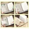 Couleur à l'intérieur de la page Notebook Style chinois Creative Flower Hardcover Diary Books Weekly Planner Handbook Scrapbook Beautiful Gift 210611