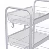 5-tier sepet standı mutfak banyo arabası tam metal haddeleme gıda depolama sepeti ile kilitlenebilir tekerlekler 4 yan kanca