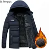 Spessore caldo inverno Parka uomo in pile con cappuccio giacca invernale da uomo cappotto militare cargo giacche uomo soprabito streetwear goccia 211124