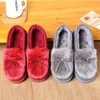 Slippers Winter Slipper Women/Girl Ribbon Furry Shoe Warm Plush Snow Indoor Home Bedroom Shoes Plus Size Comfort Ladies Soft Footwear