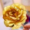 24K Gold Rose Flower 25*8cm Foil Plated Wedding Decorative Flowers Golden Decoration Flores Artificiales Para Decor Valentine Day Gifts