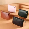 HBP mini bolsa de moedas para homens e mulheres com zíper ultrafino para moedas curta carteira pequena bolsa de mão de couro macio porta-chaves porta-cartões