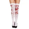 Party-Dekoration, 1 Paar Damen-Overknee-Socken, blutbefleckt, blutiges Halloween-Kostüm, Stoff