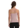 L-03 Yoga Vest Solid Color with Chest Pad Cross Back Shockproof Running Fitness Sports Bra Gym Clothes Women Underwears Tank Tops