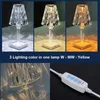 Table Lamp Diamond Design Modern Dimmable LED Light Touch USB Rechargeable Romantic Art Wedding Decoration Night Lights