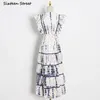 Boho Kleid Frau Sommer Strand V-ausschnitt Gold Dot Vintage Vestido Weibliche Conch Runway Luxus Party Maxi es Kleidung 210603