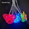 Décoration de fête filles dentelle LED clignotant illuminer lumineux sac à bandoulière jouet mignon sac à main enfants cadeaux d'anniversaire lueur fournitures