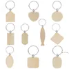 Porte-clés en bois de hêtre Party Favor Blank personnalisé personnalisé Tag Lettrage DIY Pendentif Keychain Creative cadeau d'anniversaire LLA10545