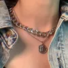 17 км винтажные многослойные цепочки для монет колье ожерелье для женщин цвета: золотистый, серебристый модный портрет массивная цепочка ожерелья ювелирные изделия