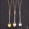Pendant Necklaces & Pendants Jewelry Wholesale Jewelry,Chain,Gold, Sier, Crown Mini Teapot Royal Alice Snuff Necklace, Spoon Necklace Drop D