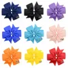 2022 New 30 Colors Girl Hairs Bows Solid Colors 6 inch Bow Design Girls Clippers Hair Clips Accessory