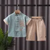Baby Jongens Kleding Sets Chinese Stijl Baby Boy Brief Hoodie T-shirt Tops + Broek Outfits Set Christams Gifts 2-10 jaar X0802