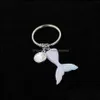 Key Rings Jewelry Fashion Drusy Druzy Mermaid Scale Fishtail Keychain Fish Shimmery Chain For Women Lady Drop Delivery 2021 6Tkji