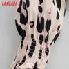 Mulheres retro leopardo túnica blusa manga comprida chique camisa feminina tops 2f168 210416
