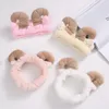 Cartoon Korallen Fleece Schafe Horn Stirnbänder Klaue Plüsch Haarband Stirnband Nette Frauen Stretch Waschen Make-Up Stirnband Haar Zubehör