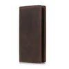 Men Genuine Leather Long Purse Bifold Thin Coin Bag holder Case Wallets