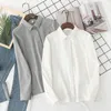 HSA Women White Shirts Candy Color Solid Pink Blusa Turn Down Collar Cotton Long Sleeve Spring Tops 210430