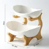 Dishes & Plates Ceramic Candy Dish Living Room Home Two-layer Fruit Plate Snack Creative Modern Dried Basket Parts