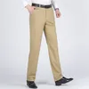 New Fashion Casual Wear Pantaloni leggeri Vita alta Dritto Alta qualità 100% cotone Bussiness Pantaloni da uomo sottili per uomo X0615