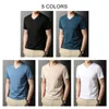 COODRONY Brand High Quality Summer Cool Cotton Tee Top Classic Pure Color Casual V-Neck Short Sleeve T Shirt Men Clothing C5201S 220309