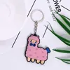 10 штук мультфильм PVC LLAMA ALPACA брелок брелок Keyrings Детская школьная сумка ювелирных изделий животных ключей держатель цепи силиконовые подвески подарок G1019