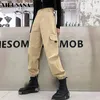 Frauen Cargo Hosen Frühling Herbst Mode Weibliche Casual Jogger PantsBF Streetwear Harajuku Gerade Hosen Lose Harem Hose 210423