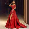 Robes décontractées Sexy hors épaule sans manches dos nu longue robe maxi bal de mariage soirée femmes élégantes haute fente rouge Mermai254o