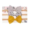 Baby Girls Striped Dot Flower Bow Headband Stretchy Elastic Hair Bands Toddler Headwear Tillbehör Vacker Huilin