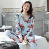 Plus de taille 4xl pyjama ensembles pour femmes pyjama à manches longues coton vêtements de nuit femme printemps hiver pyjamas maison vêtements homewear 210928