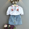 Zomerpak Meisje Set Kinderkleding Top + Denim Rok 2 stks Kindermeisjes Kostuum voor 210528