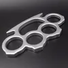 2022 Fashion Silver and Black Thin Brass Knuckles Dusters Self Defense Knuckle Personal Security Women Men Self-defense Pendant