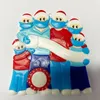 2020 Nome fai da te Benedizioni 3D Pupazzo di neve Albero di Natale Ciondolo appeso Maschera in PVC Nuove decorazioni natalizie Babbo Natale nave veloce OOA9684