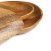 Dishes & Plates Whole Wood Acacia Black Walnut Irregular Oval Solid Pan Plate Fruit Saucer Tea Tray Dessert Dinner Tableware