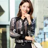 Naviu Fashion Transparent Shirt High Quality Printed Chiffon Blouses For Women Tops Spring Office Wear 210604