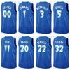 Stampato 75th Anniversary Basketball Josh Okogie Jersey 20 Edwards 1 Malik Beasley 5 Towns 32 DAngelo RUSSELL 0 Naz Reid 11 Jaylen Nowell 4 Jake Layman Uomo Donna Gioventù