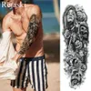 25 Stile Nero Ramo Catena Ruota Adesivi Temporanei Braccio Pieno Donne Tatuaggio Impermeabile Uomini Gambe Spalla Tatuaggi Finti Corona