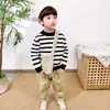 Autumn Winter 2021 Baby Boys Sweater Children Knitted Clothes Kids Pullover Jumper Toddler Striped Warm Girl Sweater Boys Cotton Y1024
