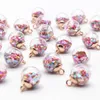 10st 15.5mm runda glasboll transparent färgade pentagram sequins julprydnader DIY örhängen smycken hänge tillbehör 211025
