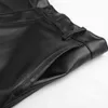 Thoshineブランド夏の男性レザーパンツ作業弾性軽量スマートカジュアルPUレザーズボン薄型モーターパンツプラスサイズ211112