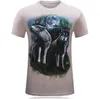 ウルフデザイナーTシャツラグジュアリーMSパターンティーファッションメンズ3Dプリント半袖2021夏のトレンディな男性T-S