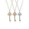 Lyxvarumärke Small Key Necklace S925 Silver Pendant Full Diamond High Quality Zircon Inlaid Fashion Jewelry Wholesale5768305