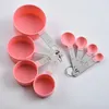 8pcs / set Plastic Meetbekers Lepels met roestvrijstalen handvat Keuken Bakken Tools