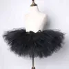 Svart kjol tutu för tjejer tulle kjol barn baby barn fluffig tutus för dans födelsedagsfest boll klänning kjolar solid färg 210331