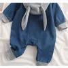Джинсовая комбинезона весенняя детская одежда для детской одежды для детей ползунки боди с капюшоном мальчика малышей шезмами 210528