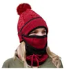 3 stks Vrouwen Winter Beanie Hoeden Sjaal Set Warm Knit Skull Cap Neck Warmer met dikke fleece gevoerd en