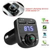 3.1A 1A Quick Charge Dual USB 5V Car Charger FM Transmitter Aux Modulator Bluetooth Handsfree Chargers Kit Audio X8 MP3 player for iPhone 13 Pro Max Samsung