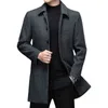 Высококачественные мужские зимние куртки и пальто Бизнес вскользь шерстяные куртки для шерстяных куртков длинные пальмы с длинными пальцами.