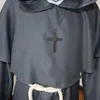 Unisex Cadılar Bayramı Robe Kapşonlu Pelerin Kostüm Cosplay Keşiş Takım Elbise Yetişkin Rol-Oyun Dekorasyon Giyim Y0913