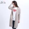 H.SA Spring Cardigans för Kvinnor V Neck Långärmad Stickad slitage Pocket Poncho Femme Koreansk Fashion Jumper Toppkvalitet 210417