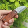 Speciale Aanbieding Klein Damascus Folding Mes VG10 Damascuss Steel Blade Roestvrij staal Sheet + Rosewood Handle EDC Pocket Messen